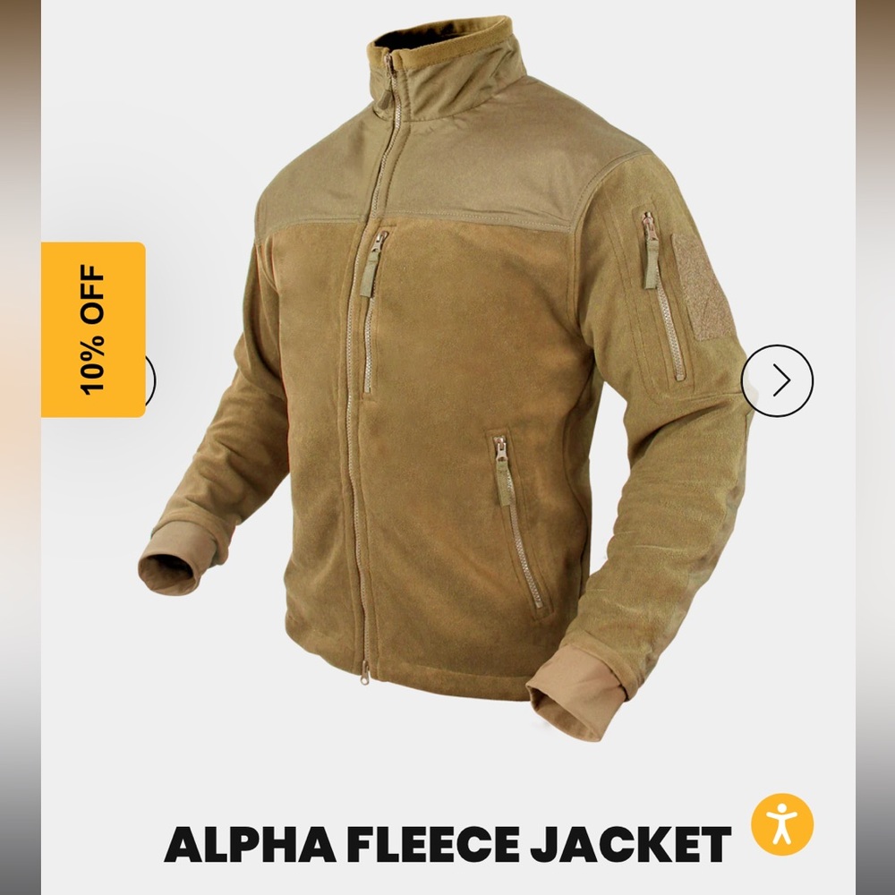 Size Small Condor ALPHA FLEECE JACKET Men’s coyote brown